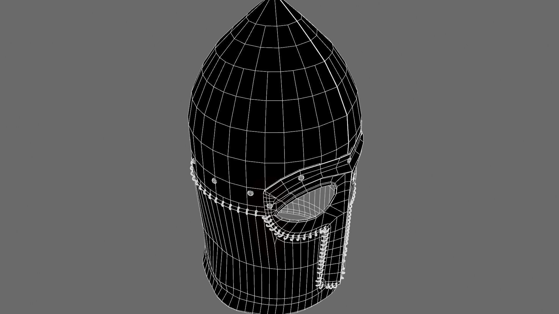 Medieval Helmet Low-poly 3D model_83