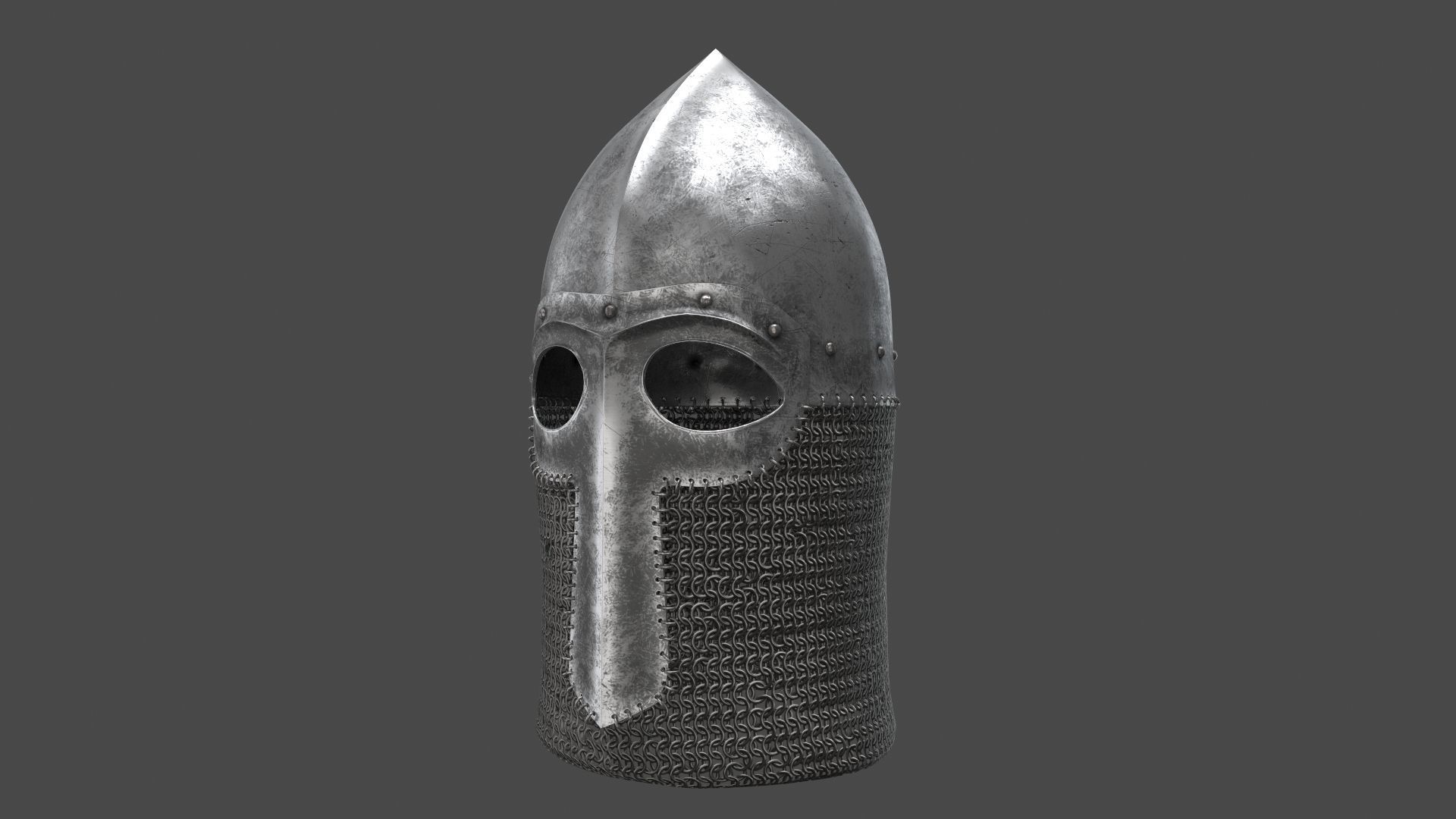 Medieval Helmet Low-poly 3D model_23
