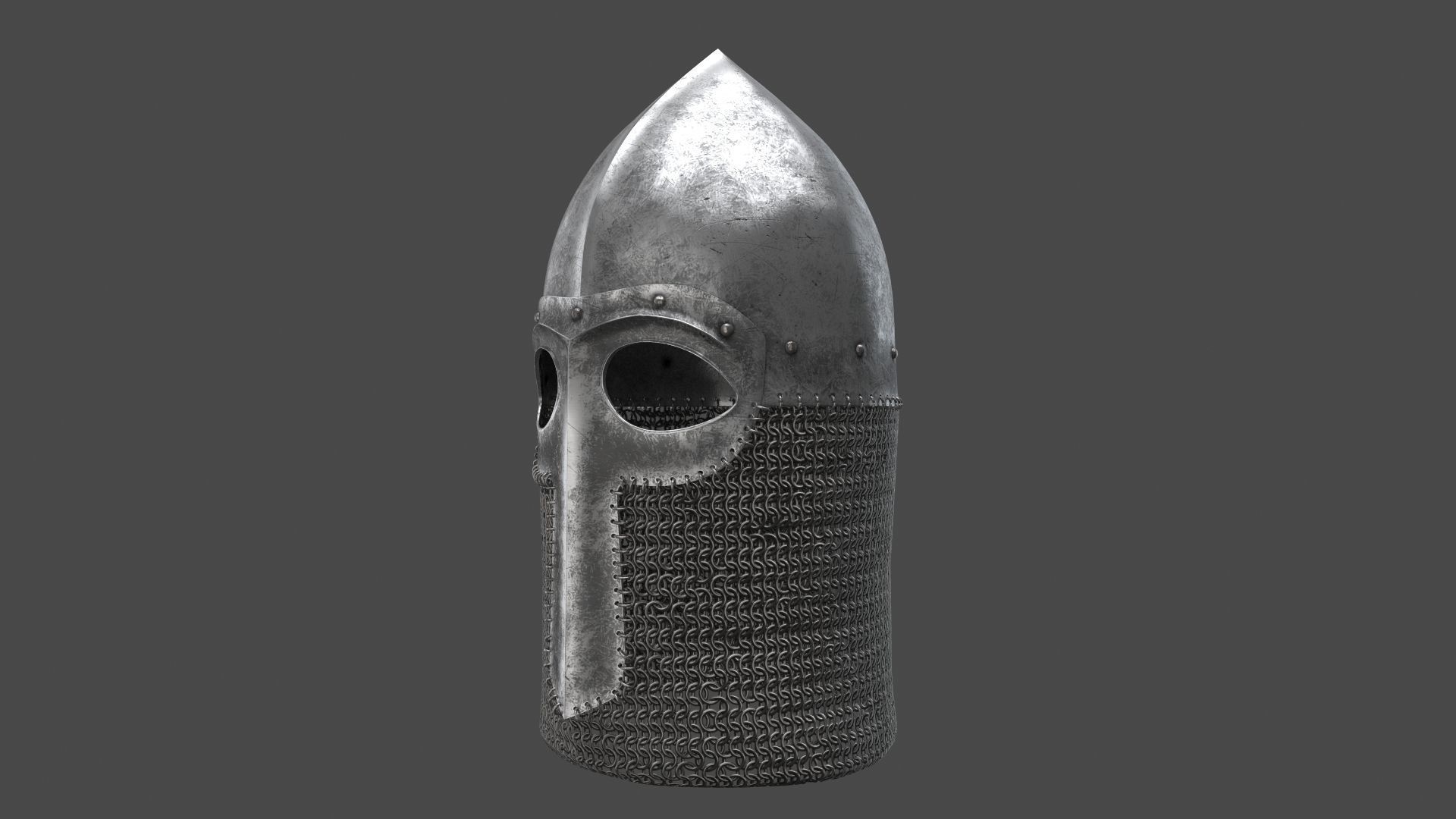 Medieval Helmet Low-poly 3D model_21