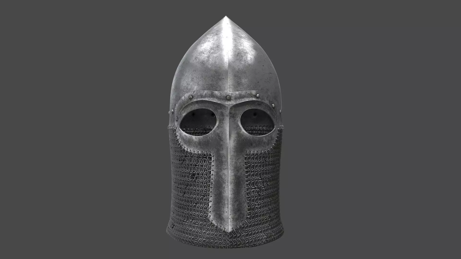 Medieval Helmet Low-poly 3D model_0