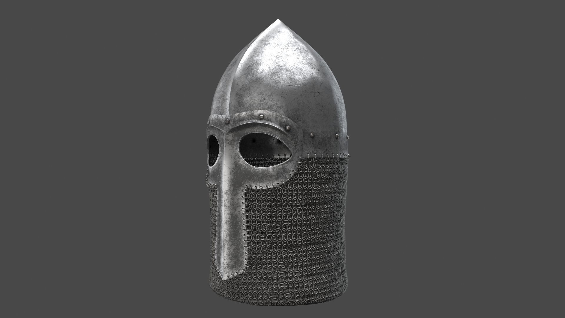 Medieval Helmet Low-poly 3D model_22