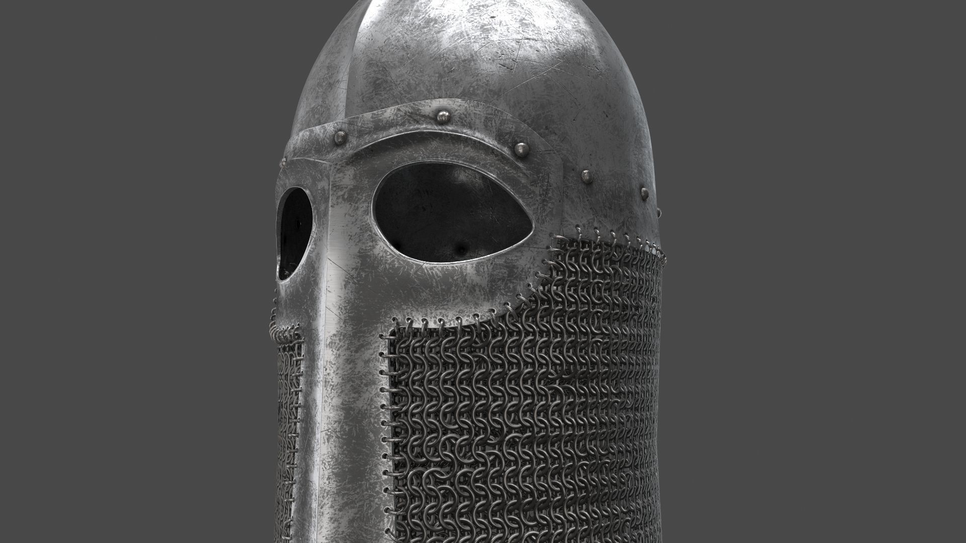 Medieval Helmet Low-poly 3D model_34