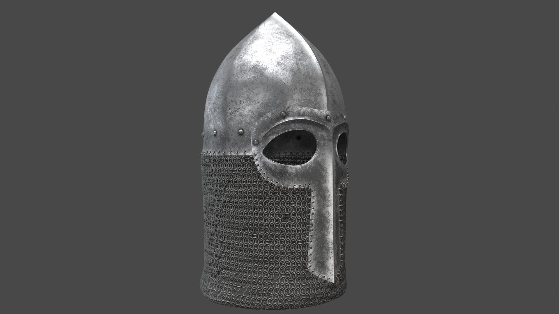 Medieval Helmet Low-poly 3D model_3