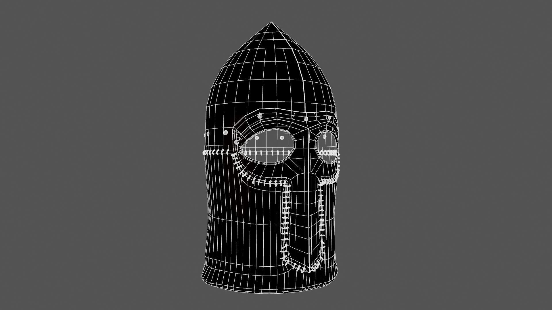 Medieval Helmet Low-poly 3D model_45