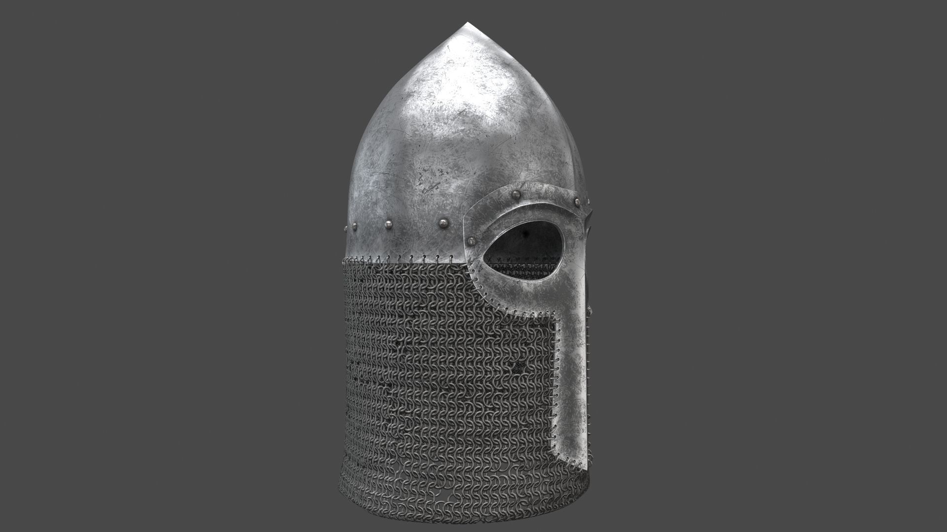 Medieval Helmet Low-poly 3D model_4
