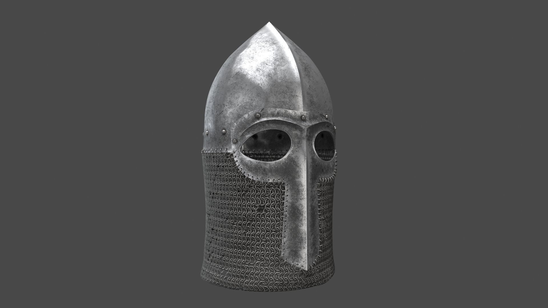 Medieval Helmet Low-poly 3D model_2