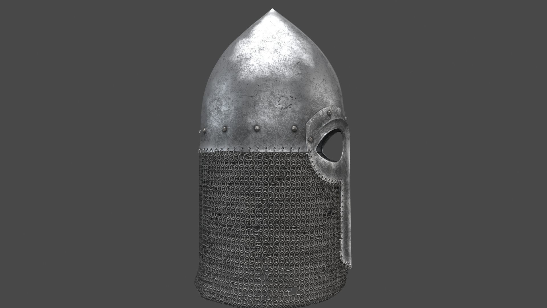 Medieval Helmet Low-poly 3D model_6