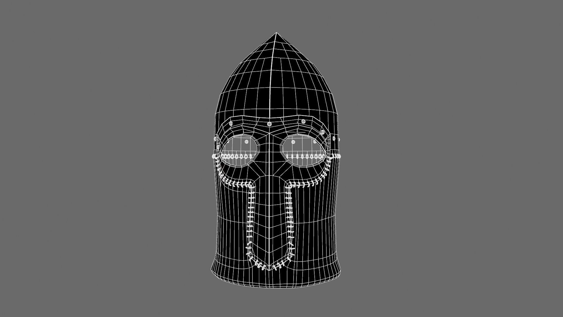 Medieval Helmet Low-poly 3D model_69
