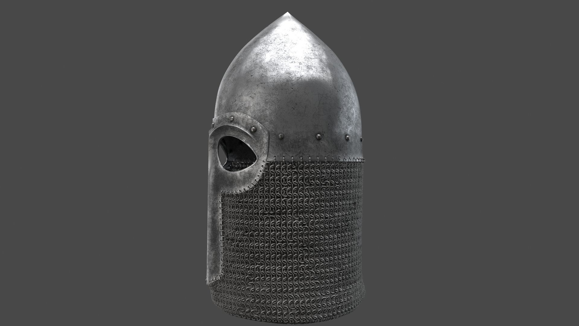 Medieval Helmet Low-poly 3D model_17