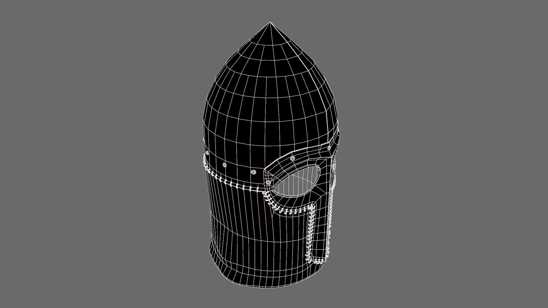 Medieval Helmet Low-poly 3D model_82