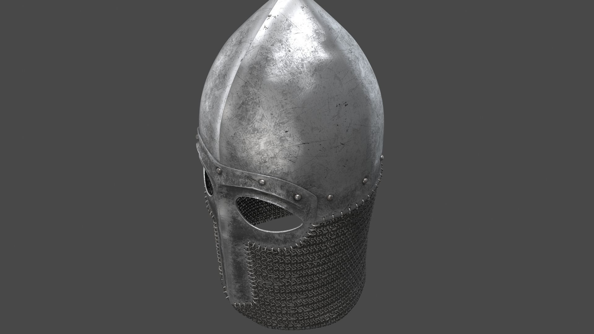Medieval Helmet Low-poly 3D model_42