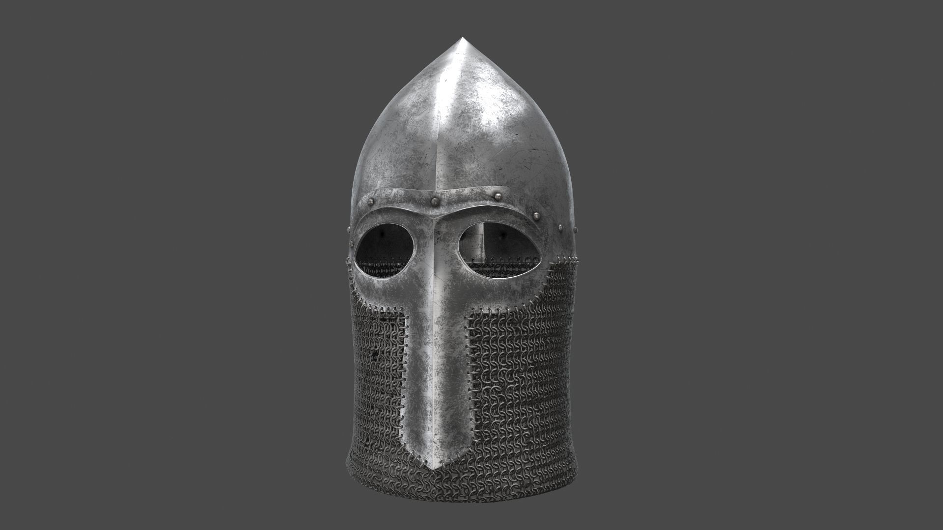 Medieval Helmet Low-poly 3D model_25
