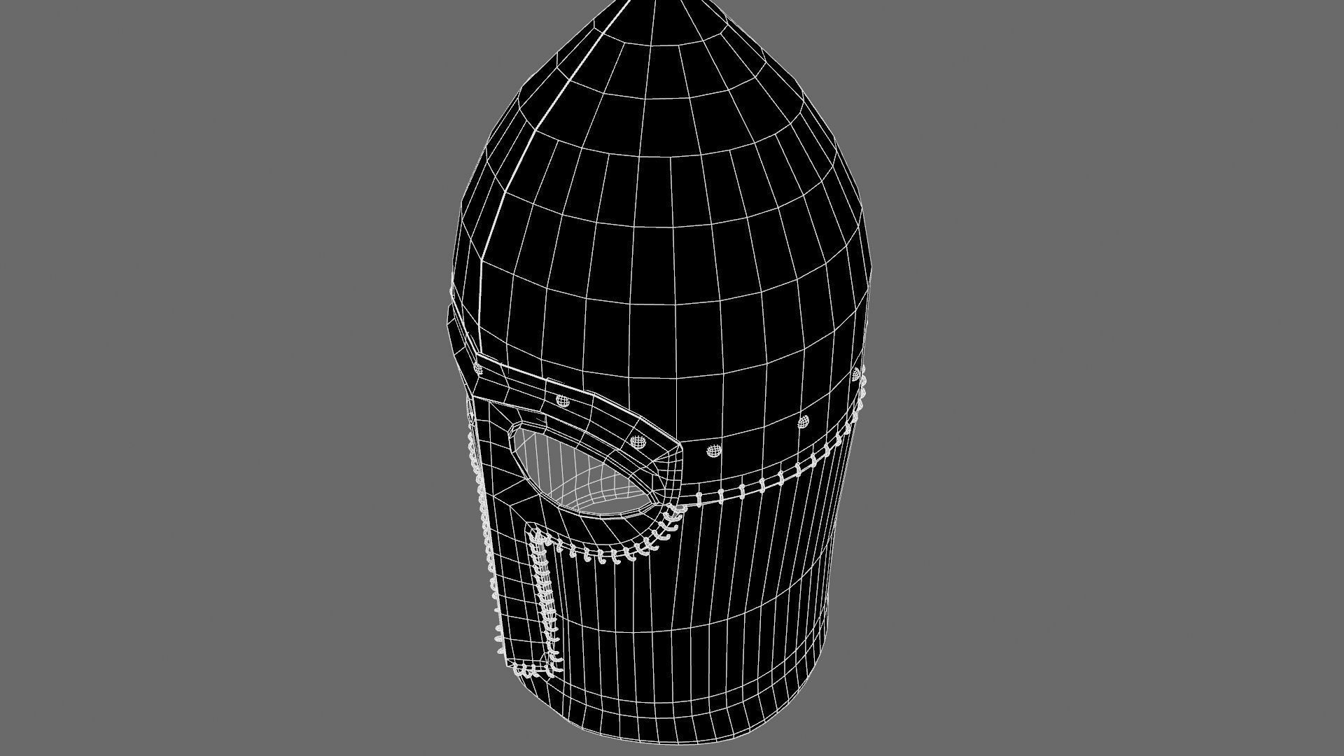 Medieval Helmet Low-poly 3D model_79