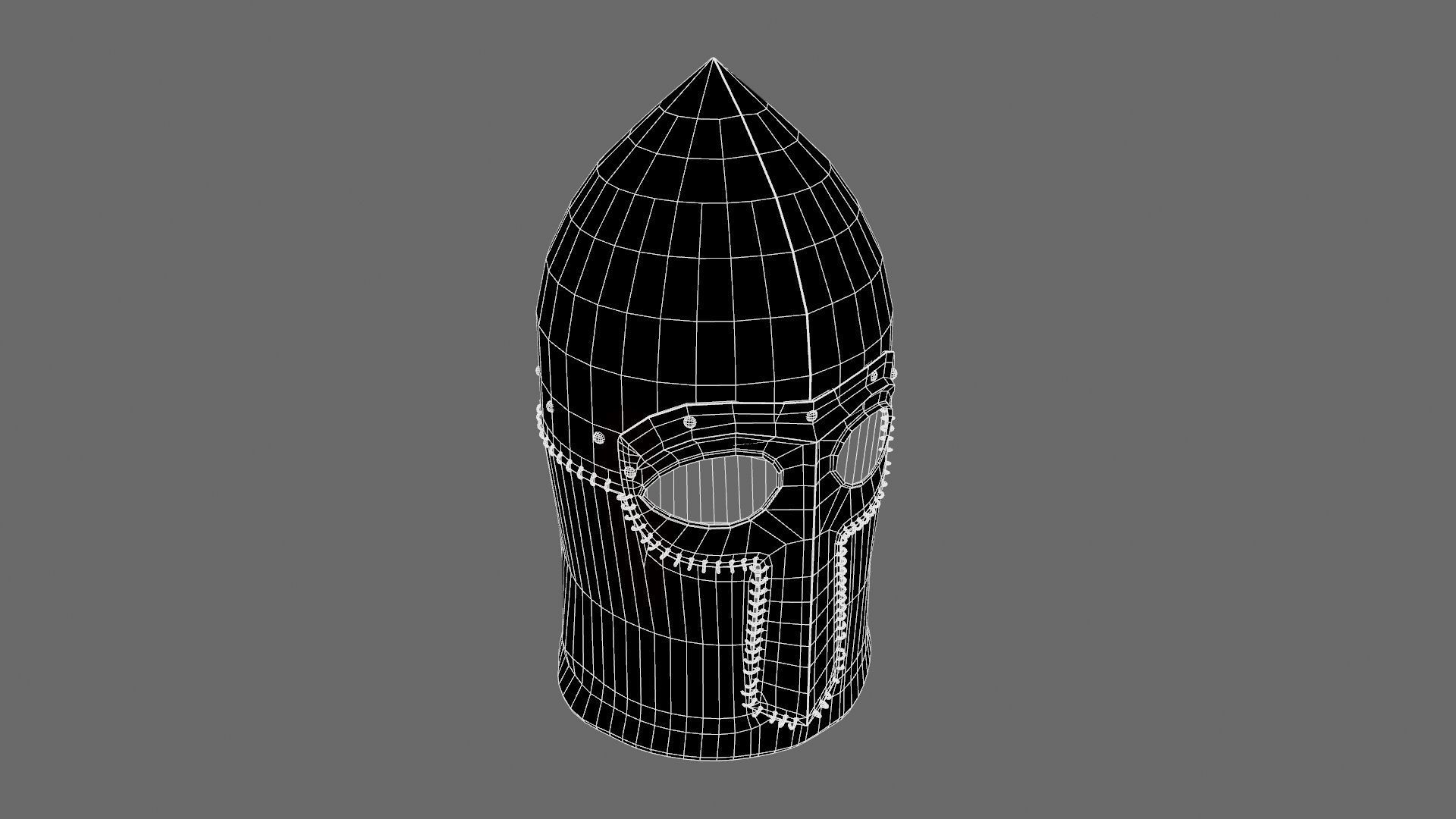 Medieval Helmet Low-poly 3D model_81