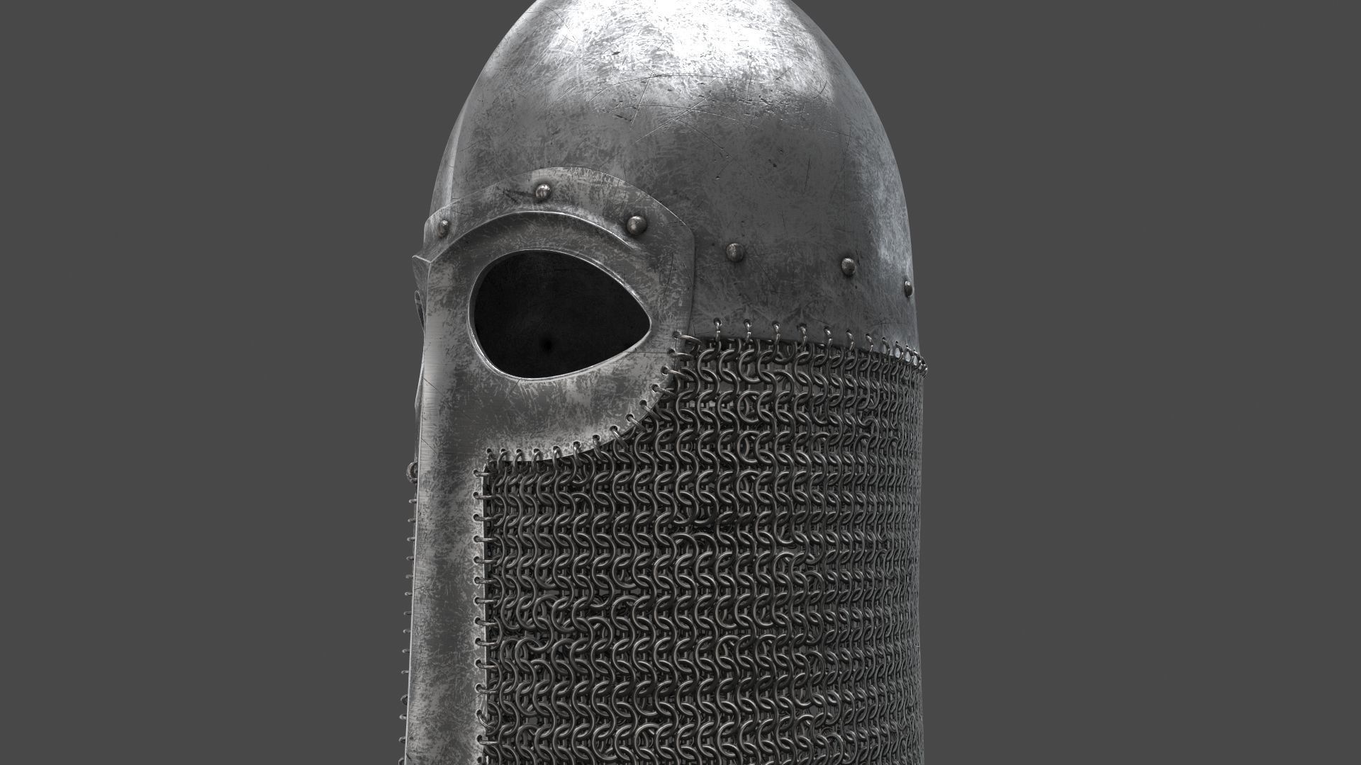 Medieval Helmet Low-poly 3D model_35