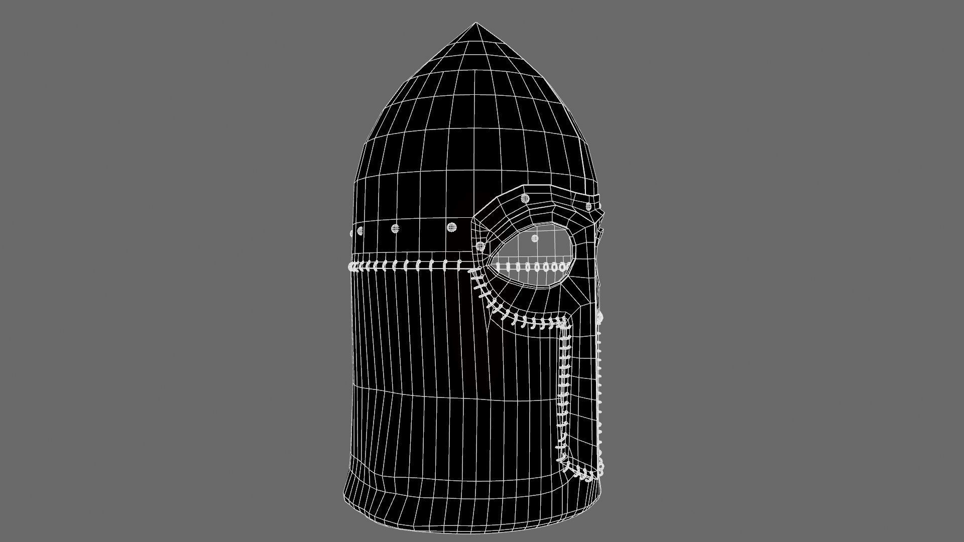 Medieval Helmet Low-poly 3D model_47