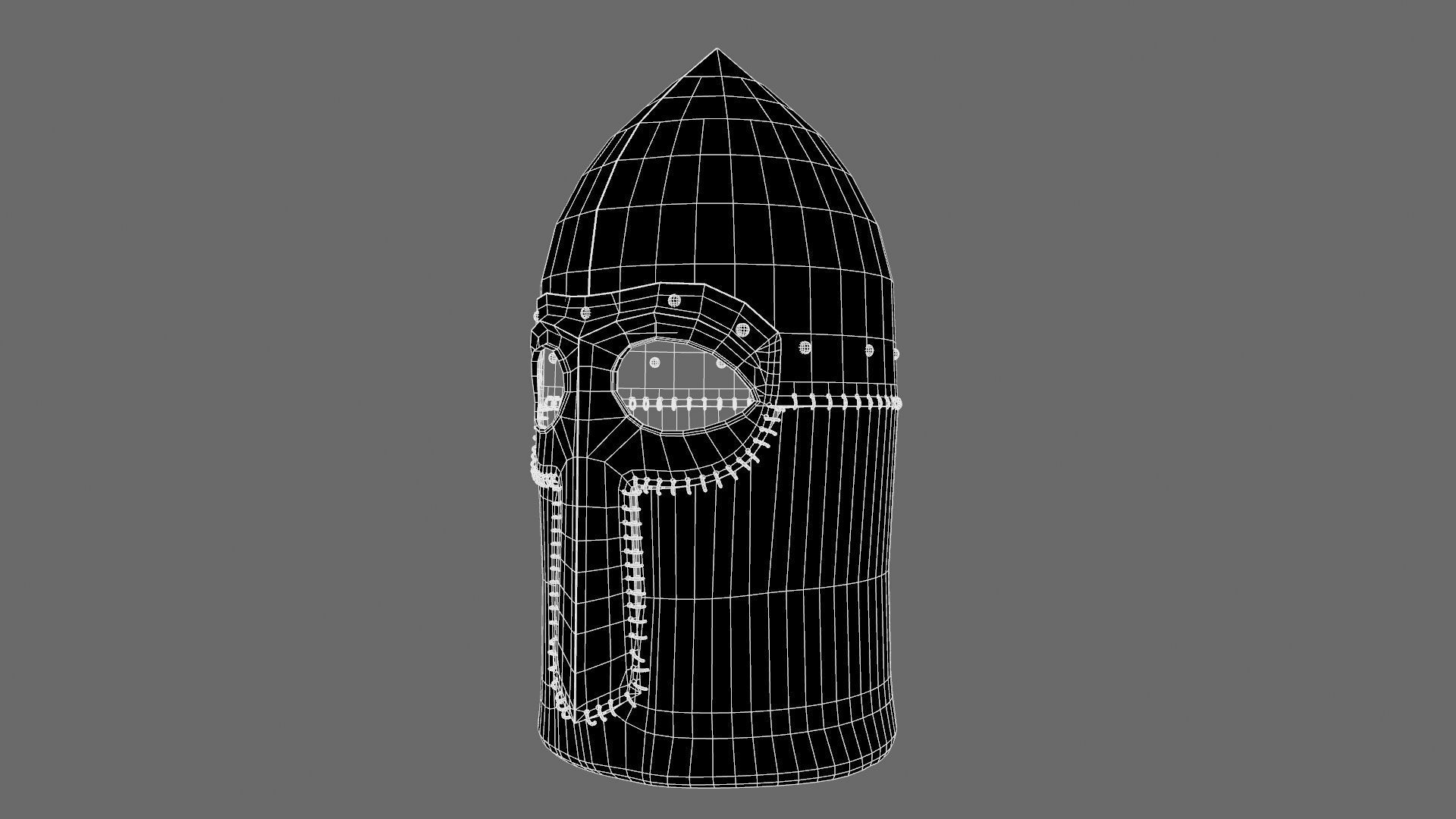 Medieval Helmet Low-poly 3D model_65