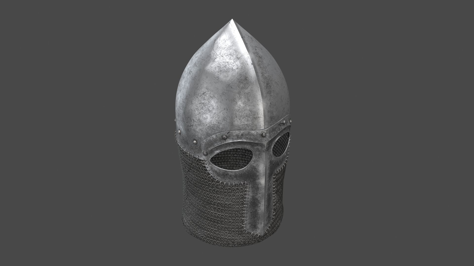 Medieval Helmet Low-poly 3D model_38