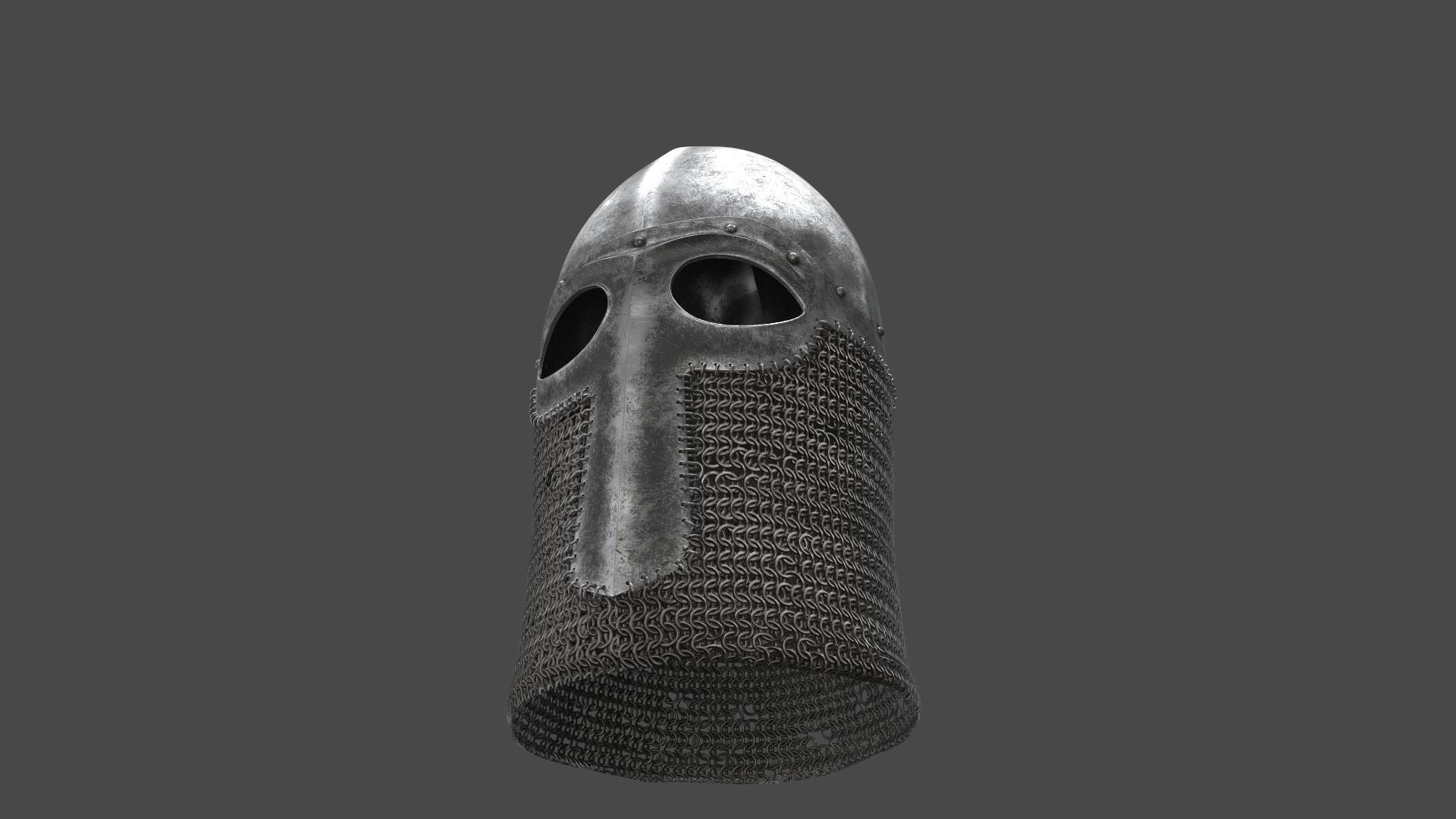 Medieval Helmet Low-poly 3D model_32