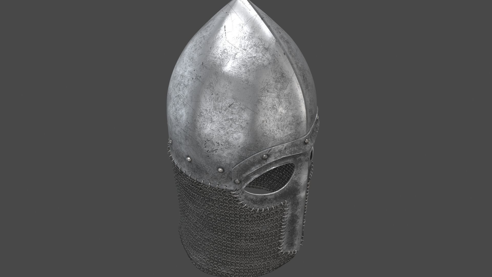 Medieval Helmet Low-poly 3D model_40