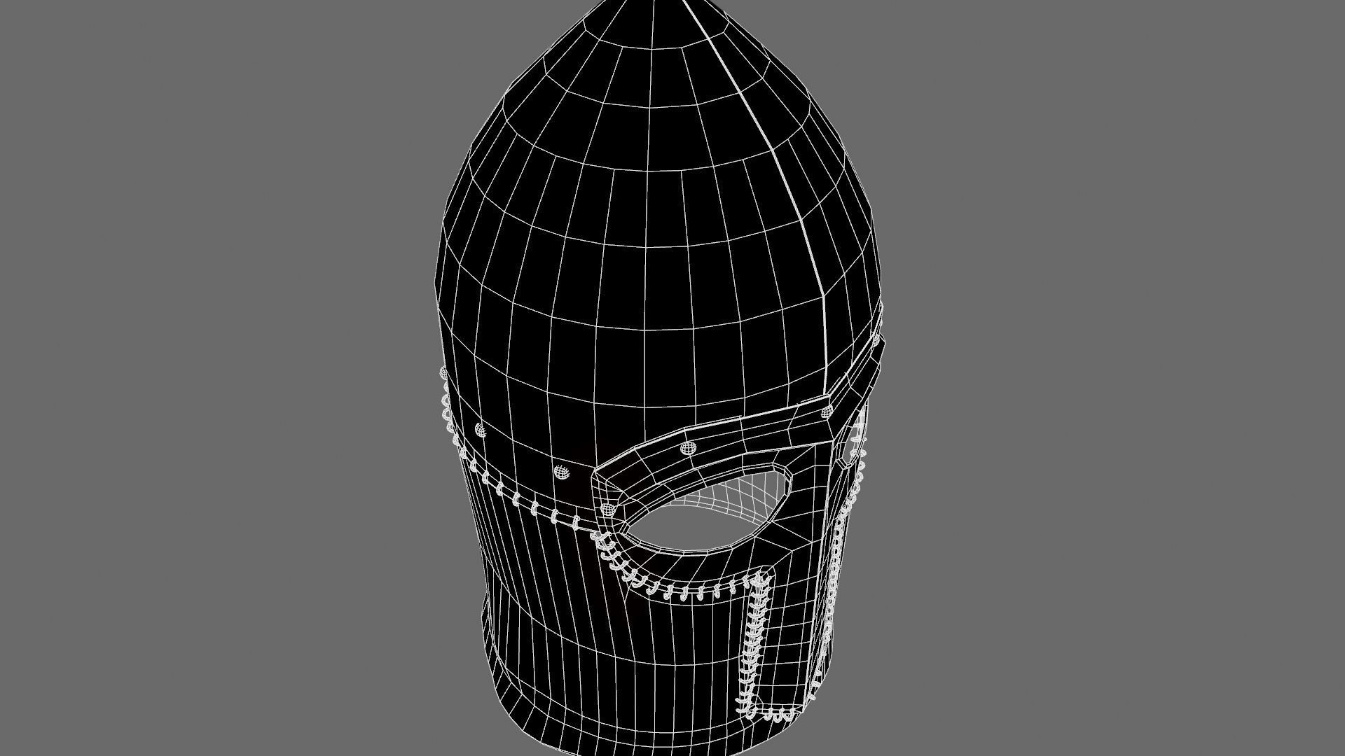 Medieval Helmet Low-poly 3D model_84