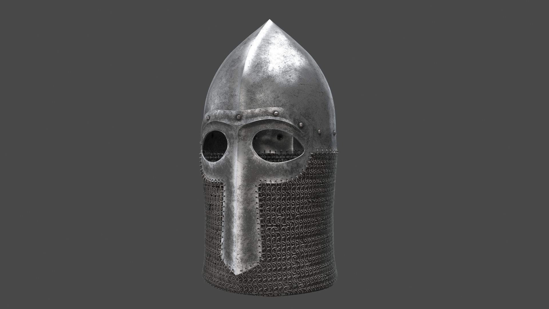 Medieval Helmet Low-poly 3D model_24
