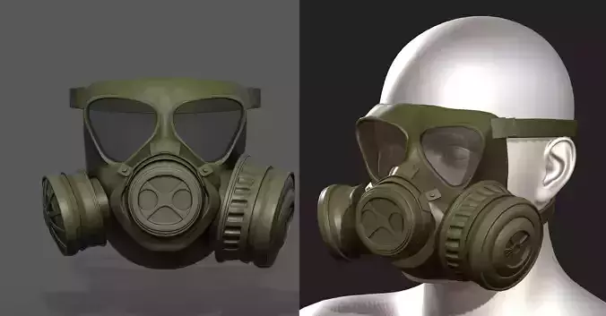gas mask helmet scifi futuristic Low-poly 3D model