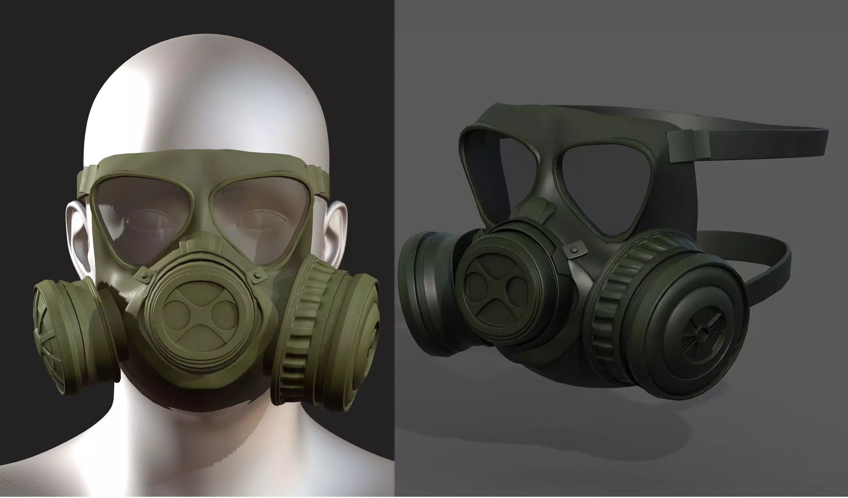 gas mask helmet scifi futuristic Low-poly 3D model Low-poly 3D model