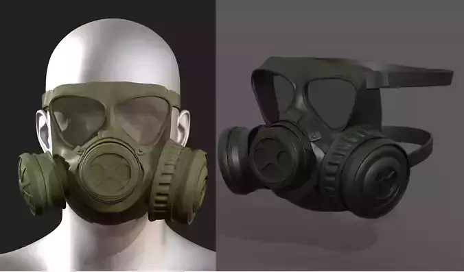 gas mask helmet scifi futuristic Low-poly 3D model