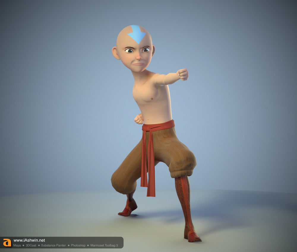 Aang Rig Low-poly 3D model_2