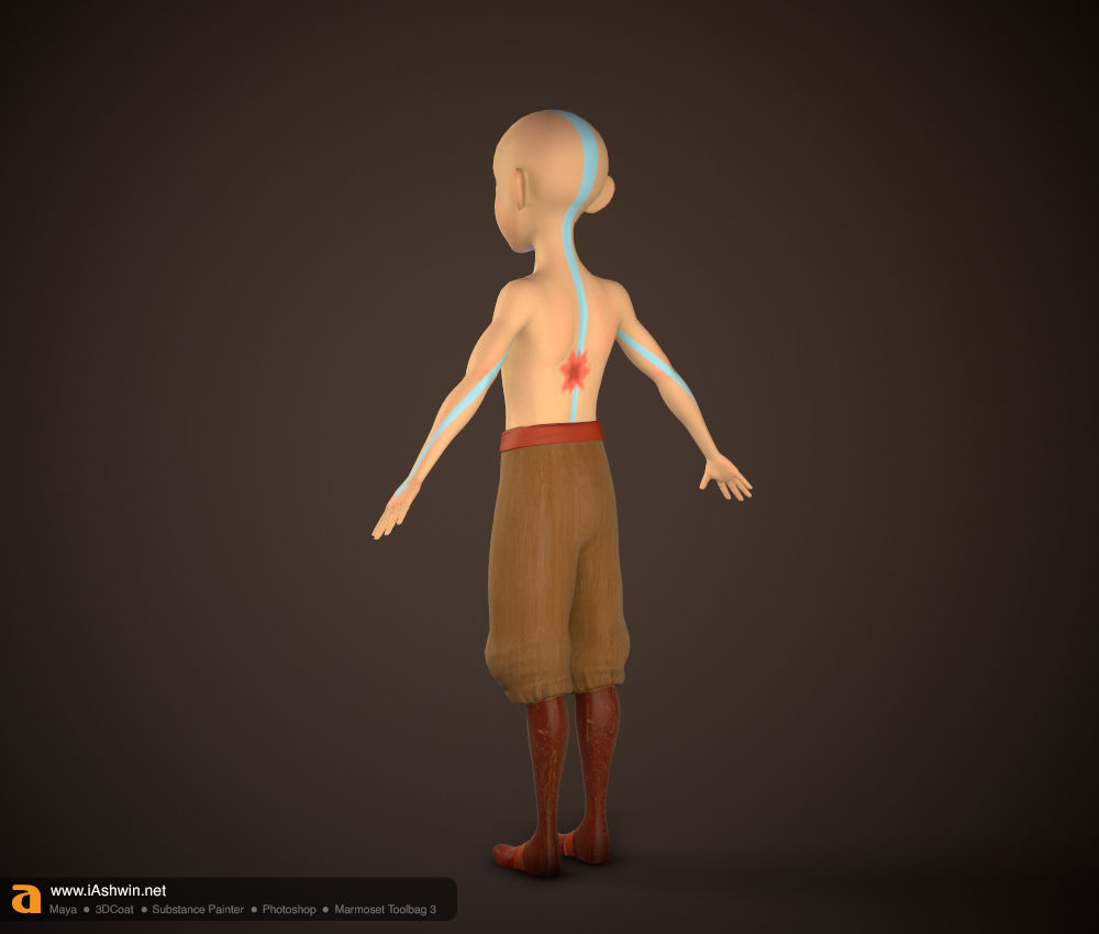 Aang Rig Low-poly 3D model_14