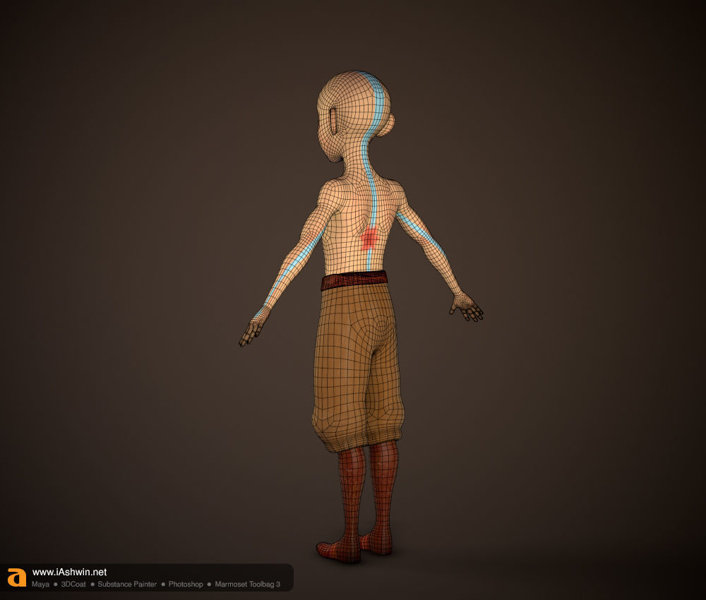 Aang Rig Low-poly 3D model_19