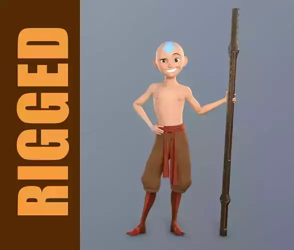 Aang Rig Low-poly 3D model