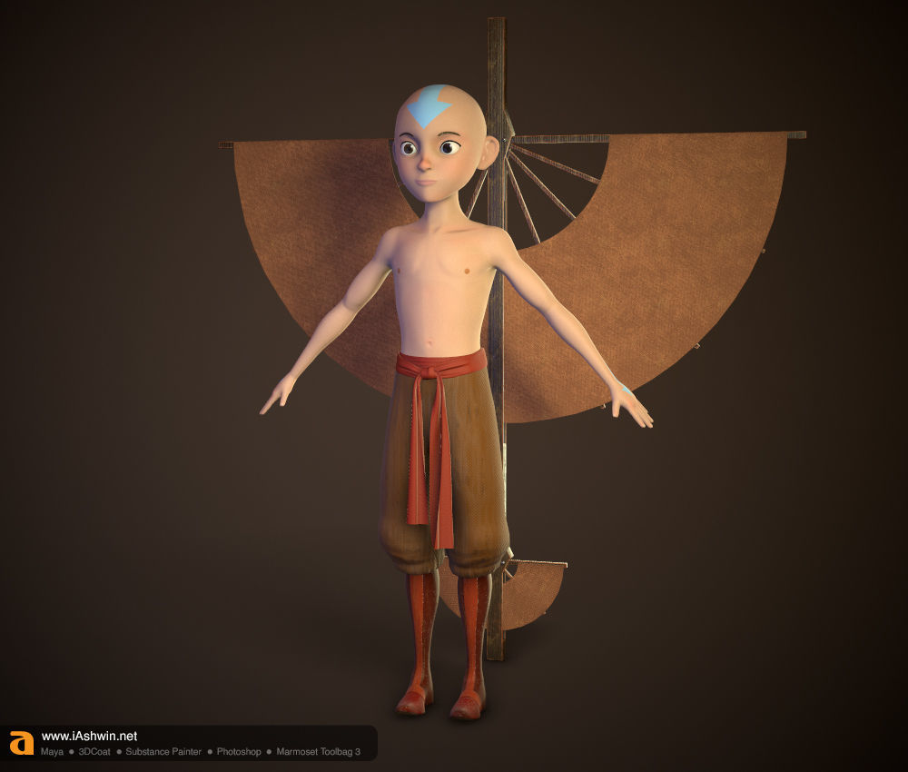 Aang Rig Low-poly 3D model_12