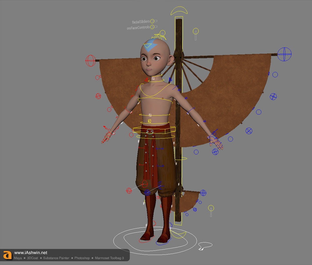 Aang Rig Low-poly 3D model_22