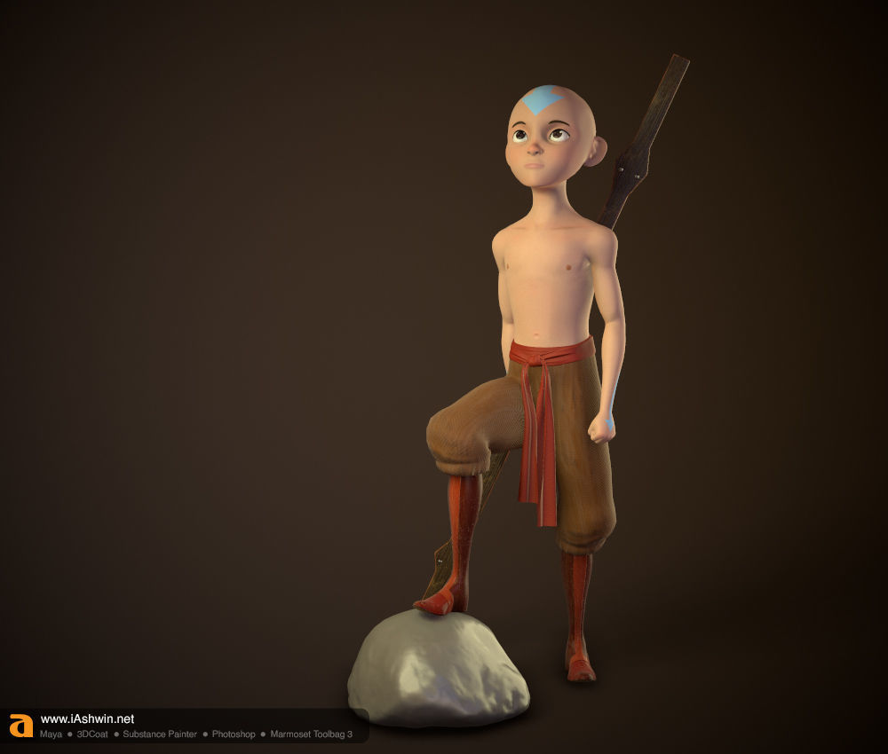 Aang Rig Low-poly 3D model_6