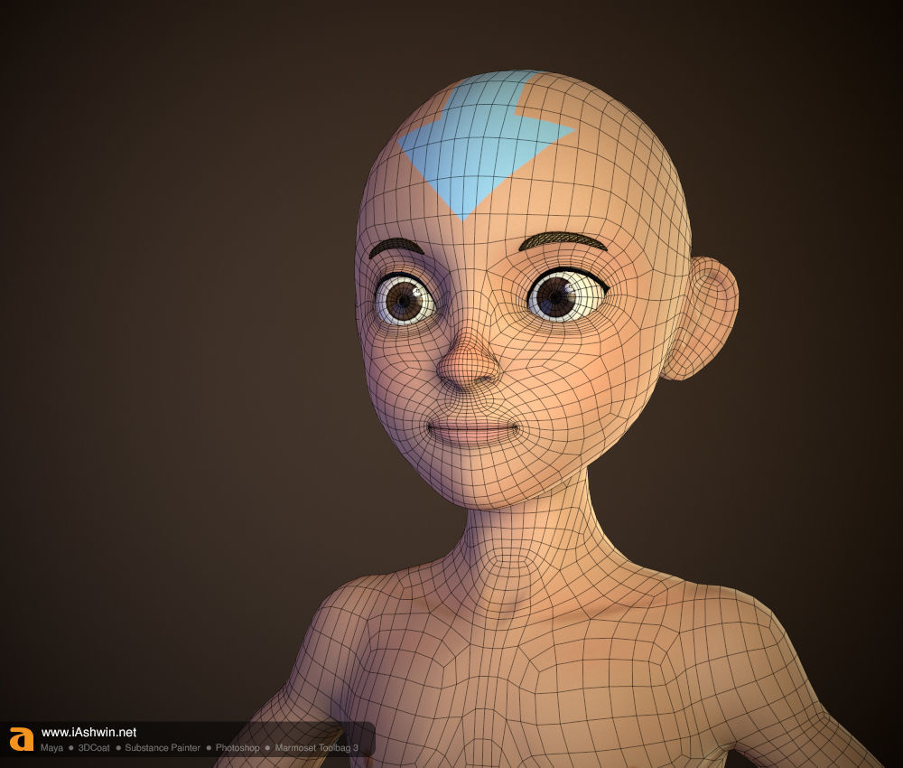 Aang Rig Low-poly 3D model_20