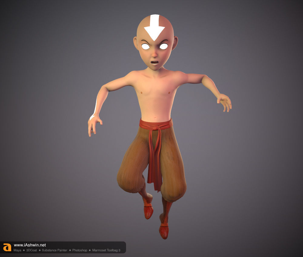 Aang Rig Low-poly 3D model_7