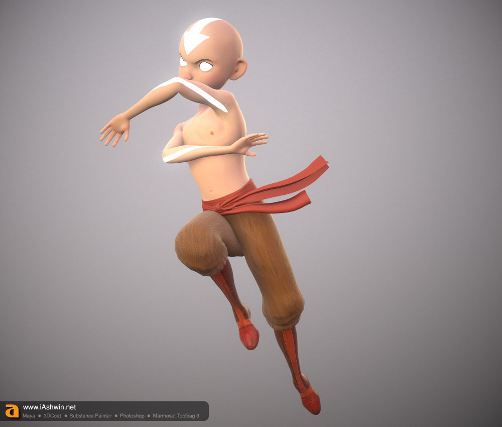 Aang Rig Low-poly 3D model_8