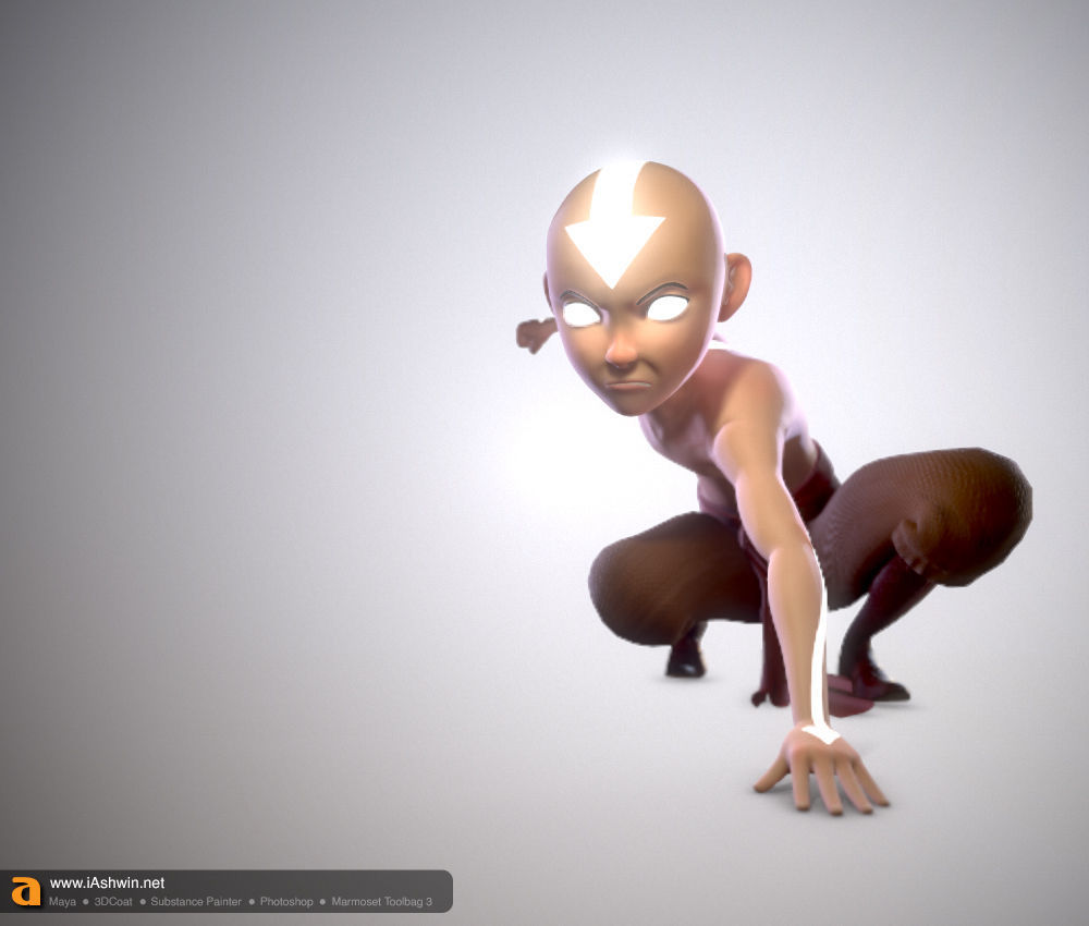 Aang Rig Low-poly 3D model_5