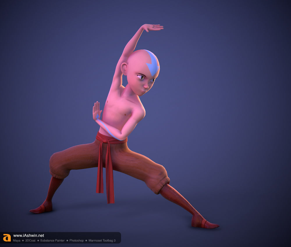 Aang Rig Low-poly 3D model_9