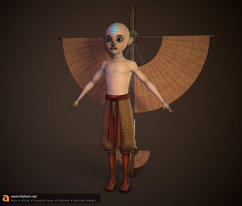 Aang Rig Low-poly 3D model_17
