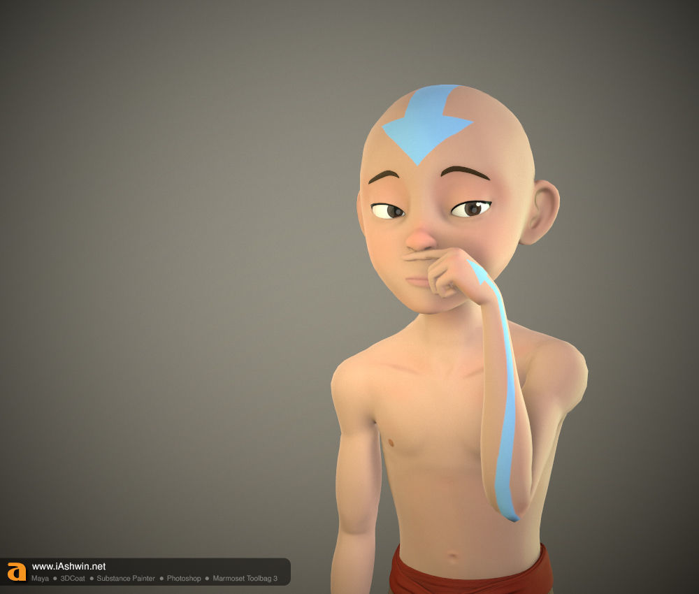 Aang Rig Low-poly 3D model_10