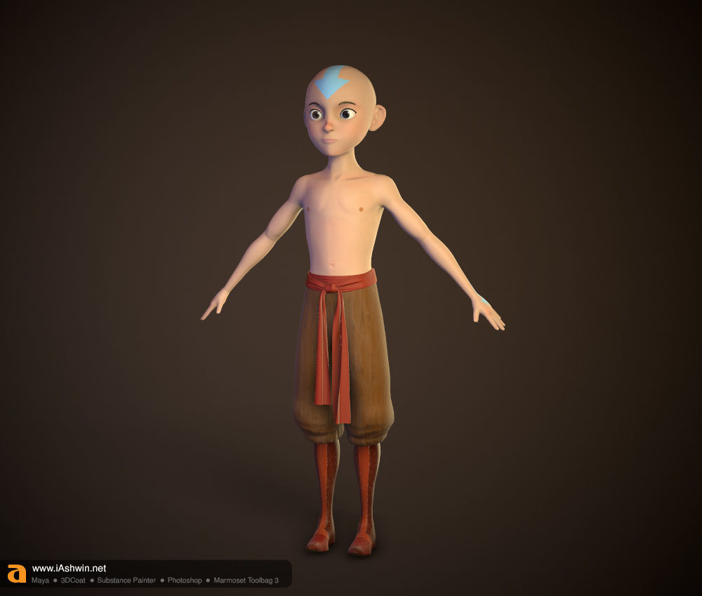 Aang Rig Low-poly 3D model_13