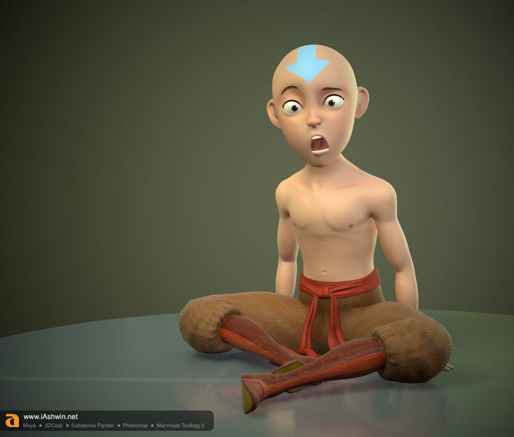 Aang Rig Low-poly 3D model_11