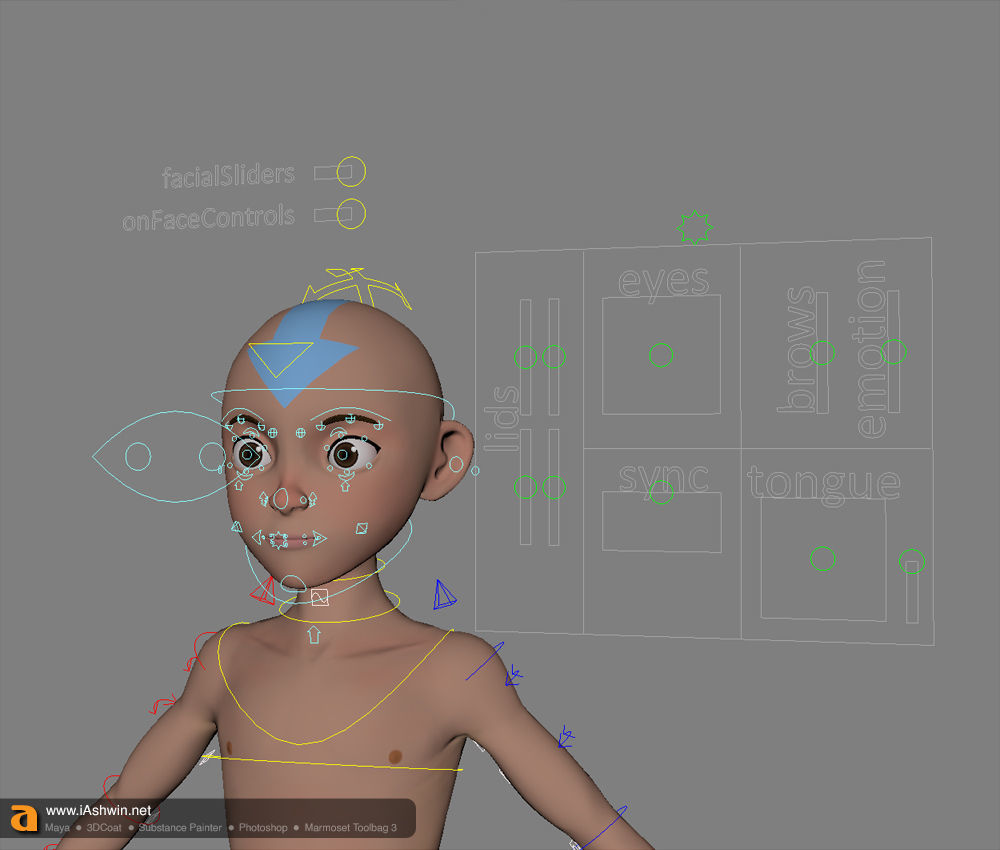 Aang Rig Low-poly 3D model_23