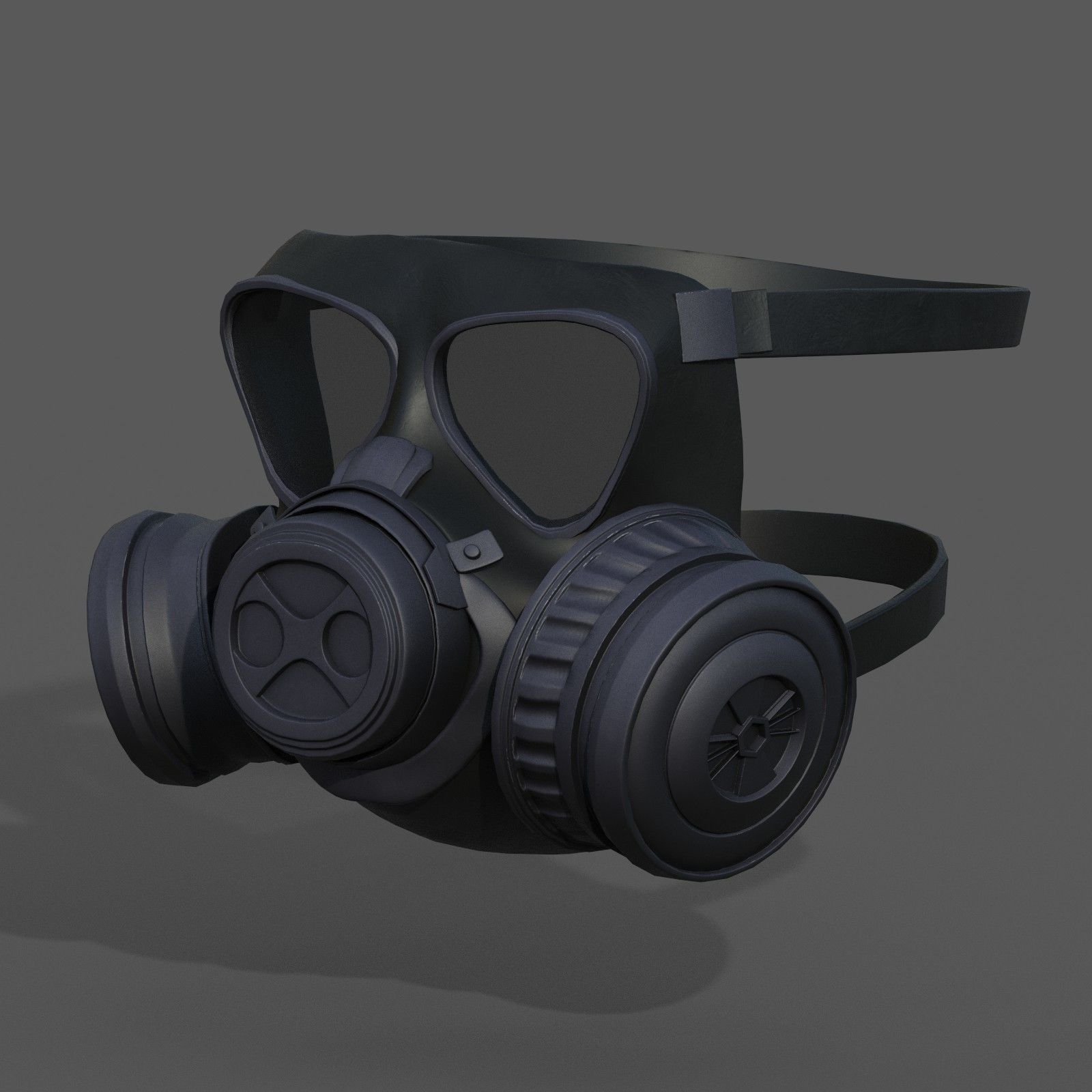 gas mask helmet scifi Low-poly 3D model_3