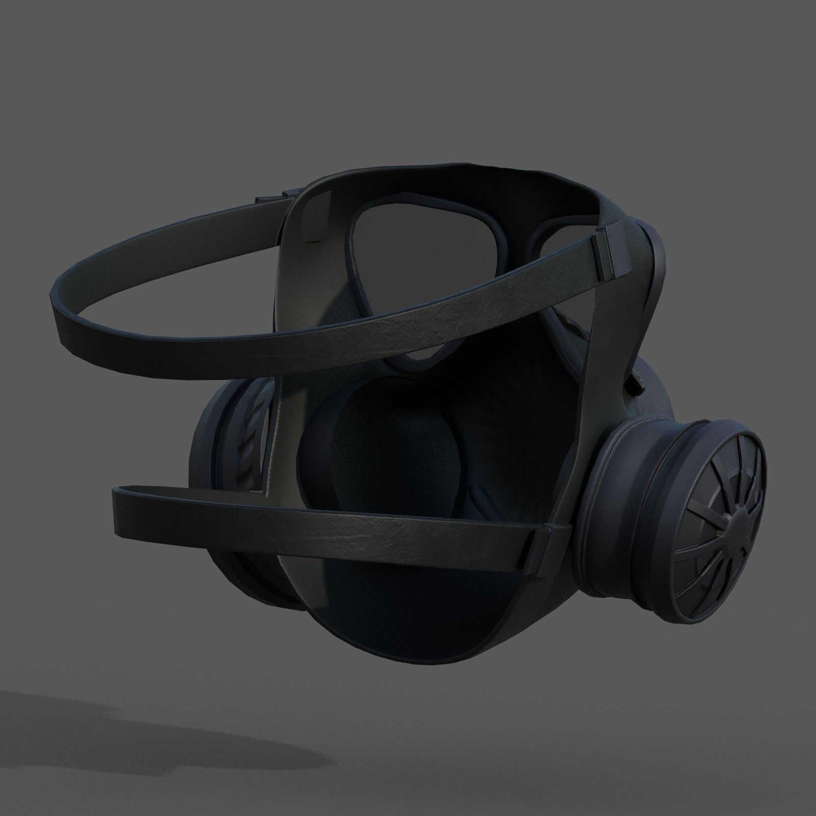 gas mask helmet scifi Low-poly 3D model_7