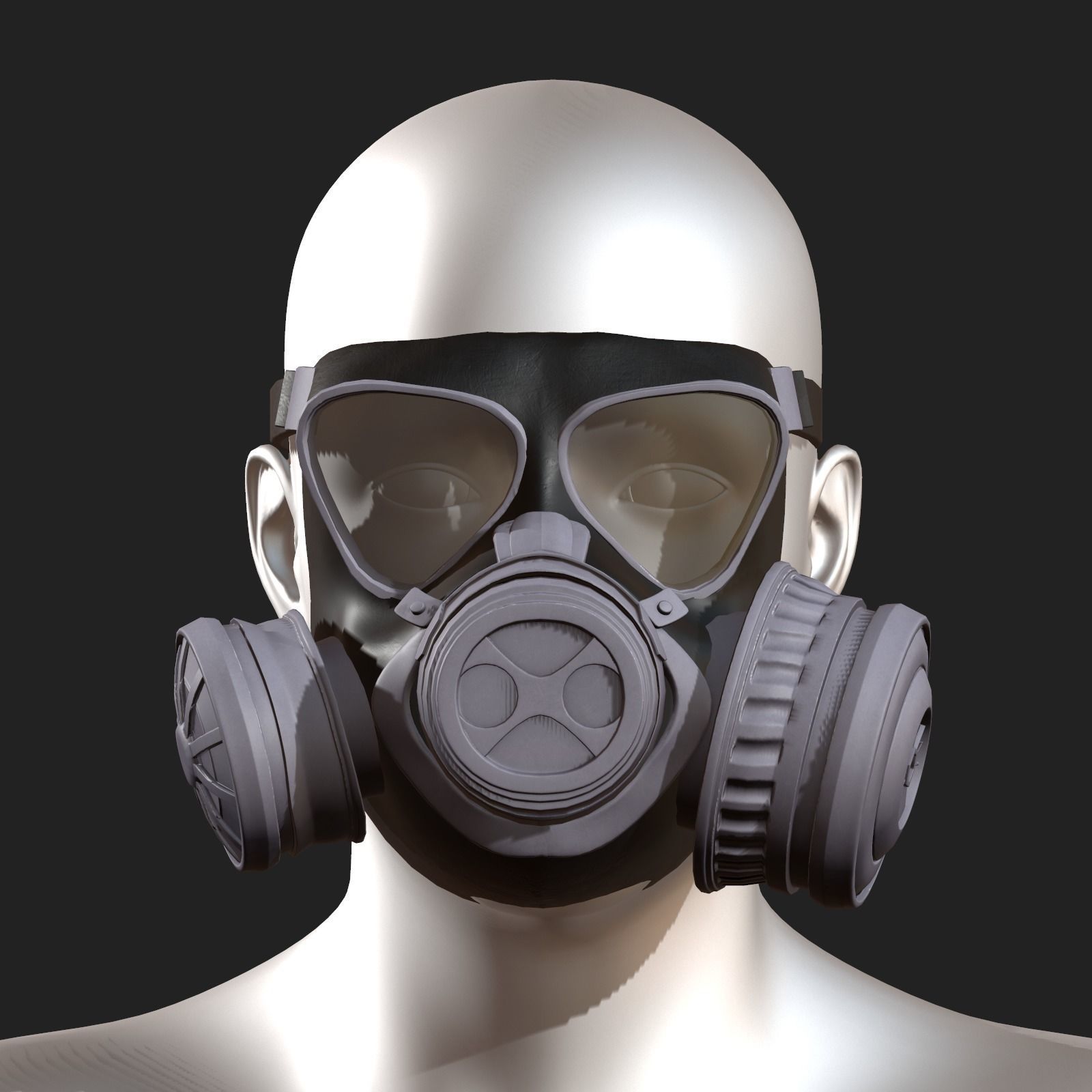 gas mask helmet scifi Low-poly 3D model_2