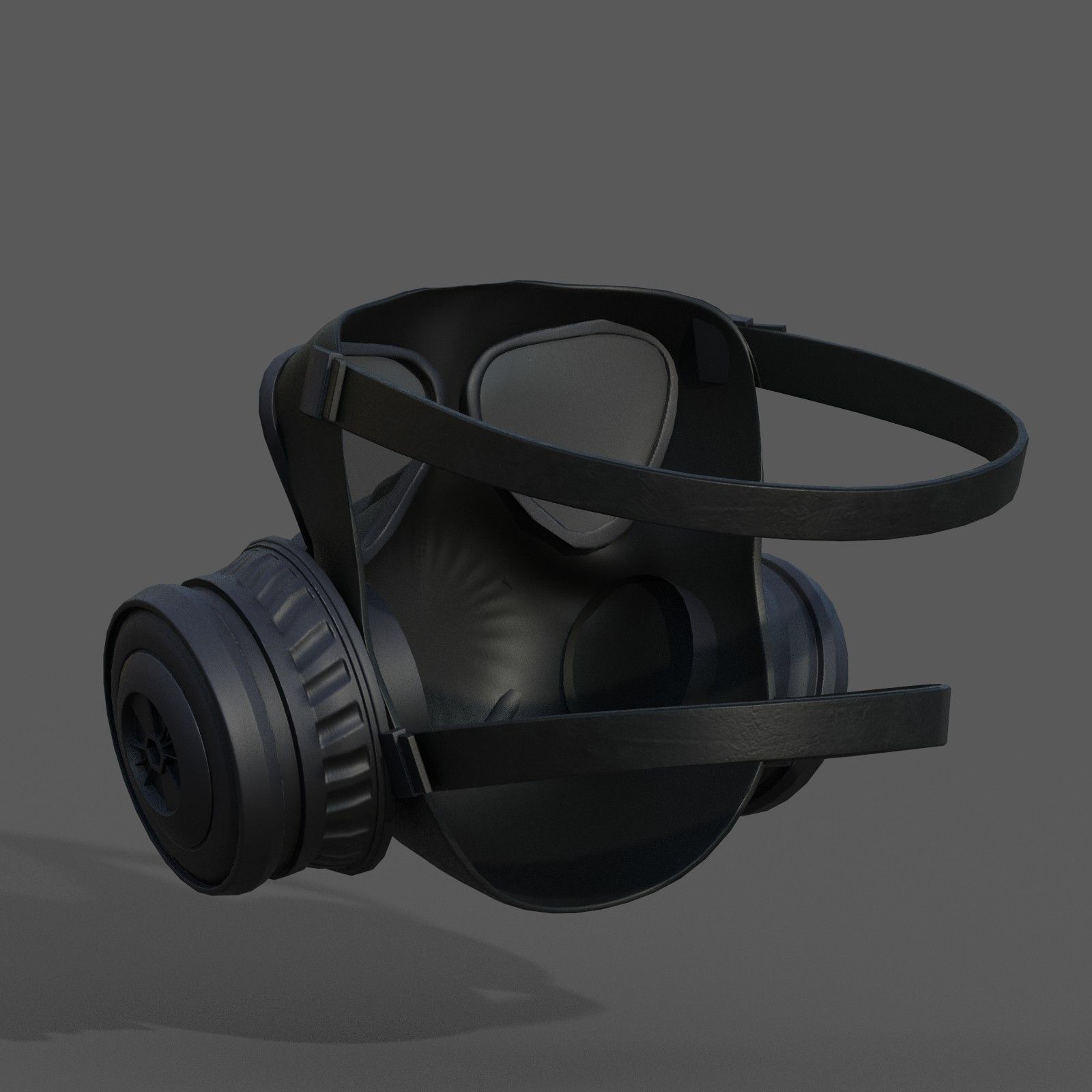 gas mask helmet scifi Low-poly 3D model_5